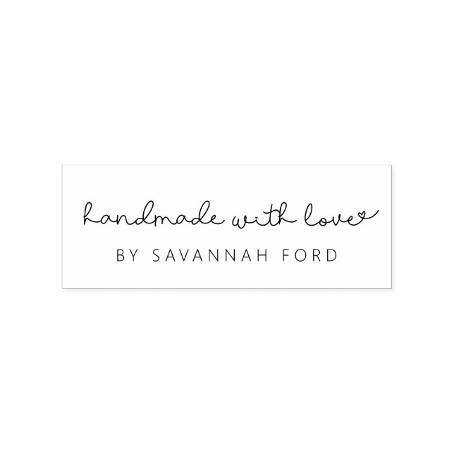 Cute script simple  Handmade with love Rubber Stamp (Imprint)