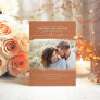 Cute Script Terracotta Photo Overlay Wedding Invitation