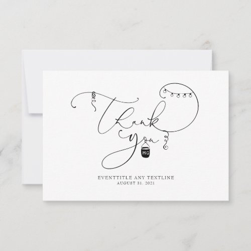 Cute Script Thank You Card for Every Rustic Event