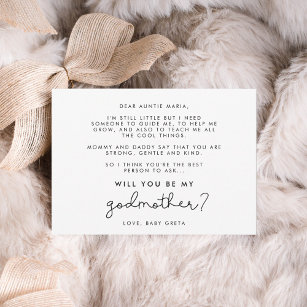 Cute script Will you be my Godmother card