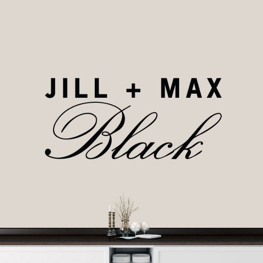 Cute Scripted Couple's Name Large Wall Decal (Front)