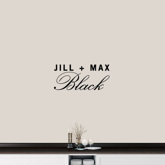 Cute Scripted Couple's Name Small Wall Decal (Front)