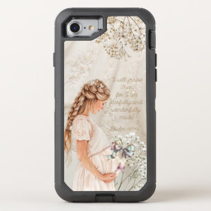Cute Scripture Expectant Mother Lace Organza Bow OtterBox Defender iPhone SE/8/7 Case