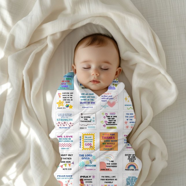 Cute scripture kids memory bible verse  baby blanket (Creator Uploaded)