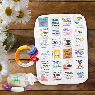 Cute scripture kids memory bible verse baby burp cloth
