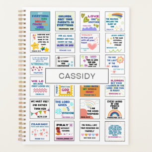 Cute scripture kids memory bible verse planner