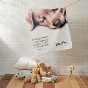Cute Scripture Puppy Baby Blanket