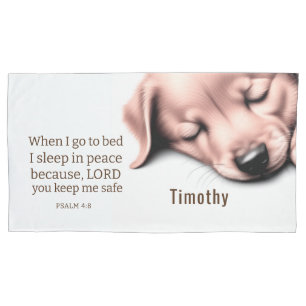 Cute Scripture Puppy Pillow Case