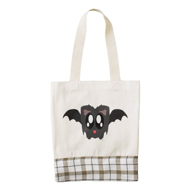 Cute Scruffy Bat Zazzle HEART Tote Bag (Front)