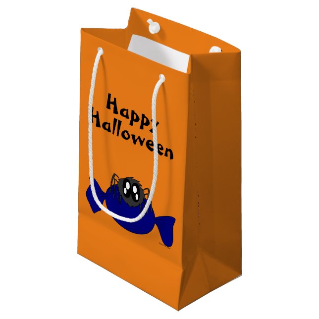 Cute Scruffy Halloween Spider Gift Bag (Front Angled)