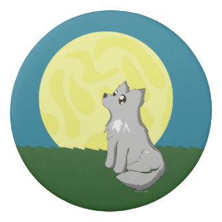 Cute Scruffy Wolf with Moon Eraser