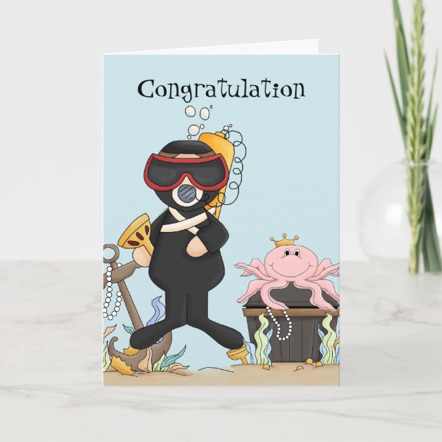 Cute Scuba Diving Card (Front)