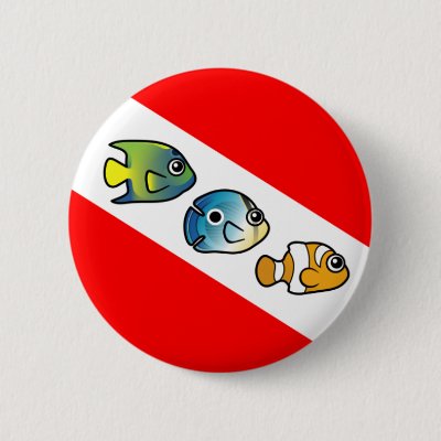 Cute Scubadorable Dive Flag Button