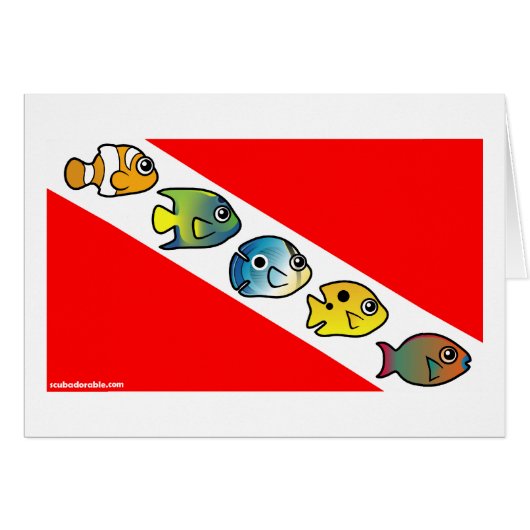 Cute Scubadorable Dive Flag Cards (Front Horizontal)