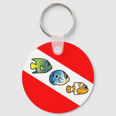 Cute Scubadorable Dive Flag Keychain