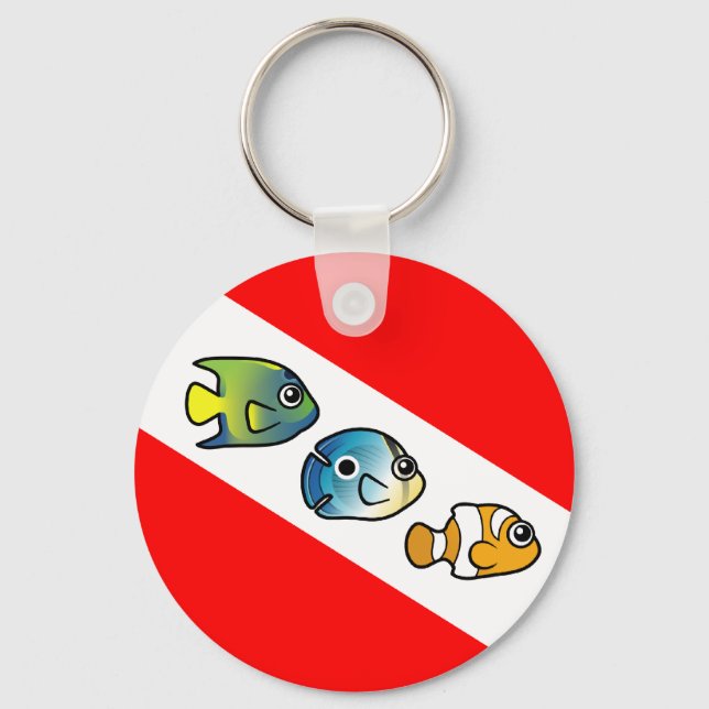 Cute Scubadorable Dive Flag Keychain (Front)