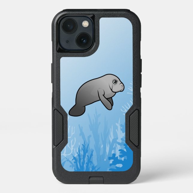 Cute Scubadorable Manatee Otterbox iPhone Case (Back)