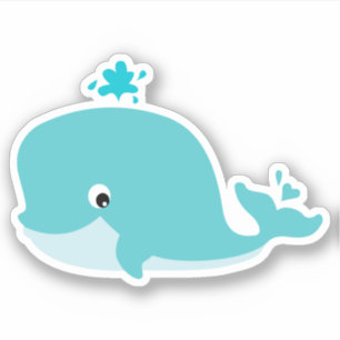 Cute sea animal, baby whale sticker