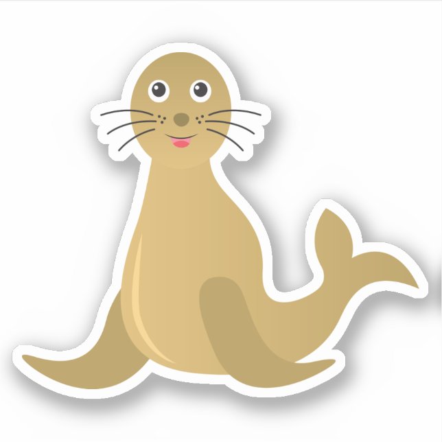 Cute sea animal, sea lion sticker (Front)