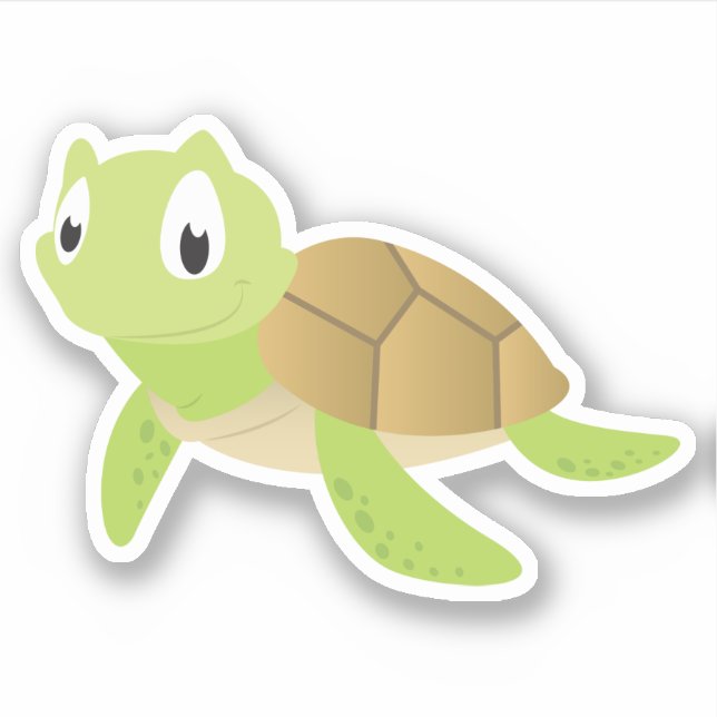 Cute sea animal, turtle sticker (Front)