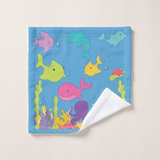 Cute Sea Animals Bath Towel Set Zazzle