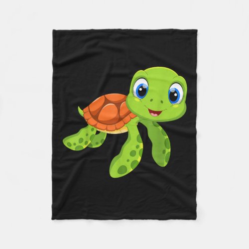 Cute Sea Baby Turtle Gift Fleece Blanket