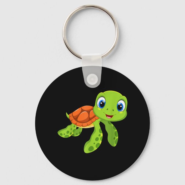 Cute Sea Baby Turtle Gift Keychain (Front)