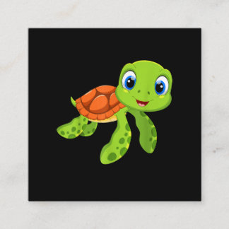 Cute Sea Baby Turtle Gift Square Business Card