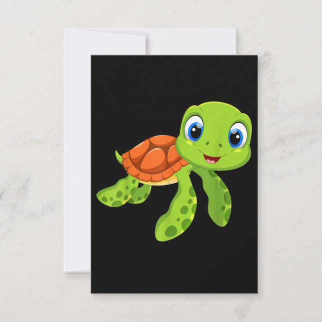 Cute Sea Baby Turtle Gift Thank You Card (Front)