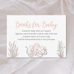 Cute Sea Coastal Baby Shower Books for Baby Enclosure Card
