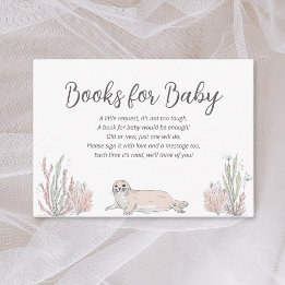 Cute Sea Coastal Baby Shower Books for Baby Enclosure Card