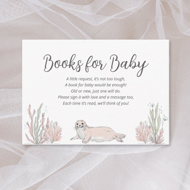 Cute Sea Coastal Baby Shower Books for Baby Enclosure Card (Creator Uploaded)