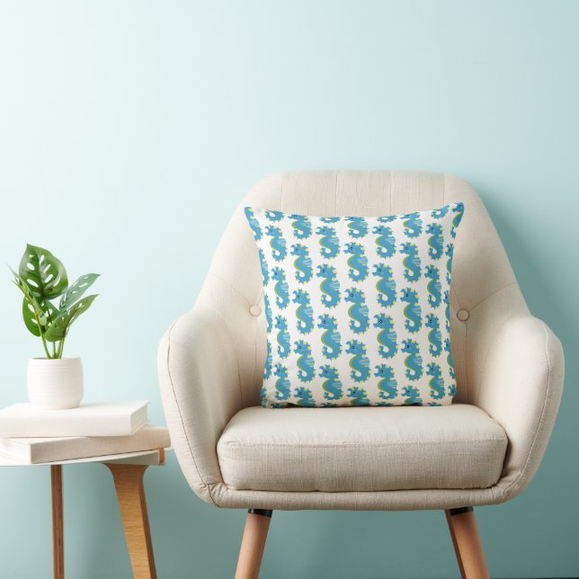 Cute sea creature - Seahorse Baby Throw Pillow (Chair)