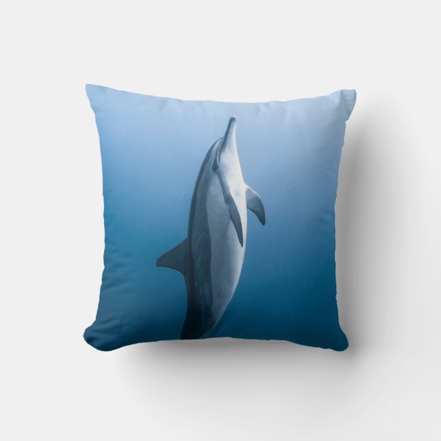 Cute Sea Dolphin Throw Pillow (Front)