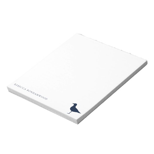 Cute Sea Gull Bird Nature Personalized Notepad (Rotated)
