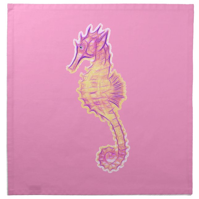 Cute Sea Horse Marine Animal Gift Cloth Napkin (Front)