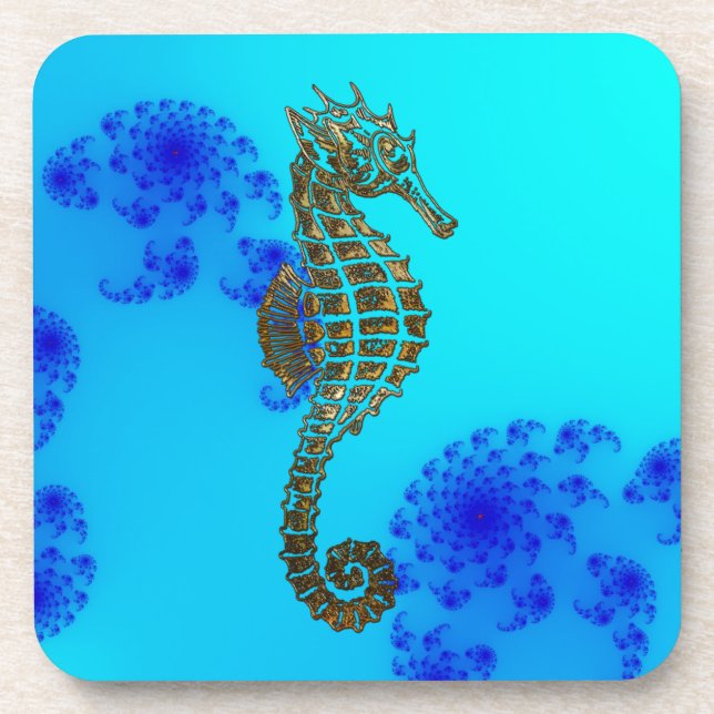 Cute Sea Horse Marine Animal Gift Drink Coaster (Front)