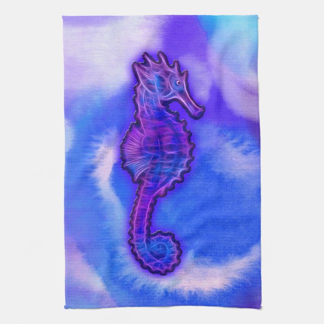Cute Sea Horse Marine Animal Gift Towel (Vertical)