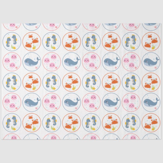Cute Sea-life Collection 6b Crafting Tissue Paper (Front)