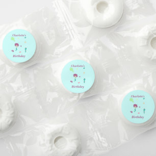 Cute sea life mermaid fishes name on blue saver® mints