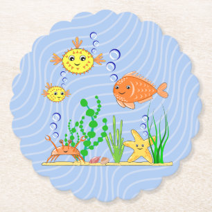 Cute Sea Life Paper Coaster