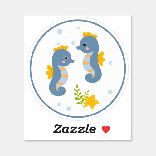 Cute Sea_life Seahorse Scrapbooking Sticker