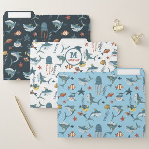 Cute Sea Life Shark Dance File Folder