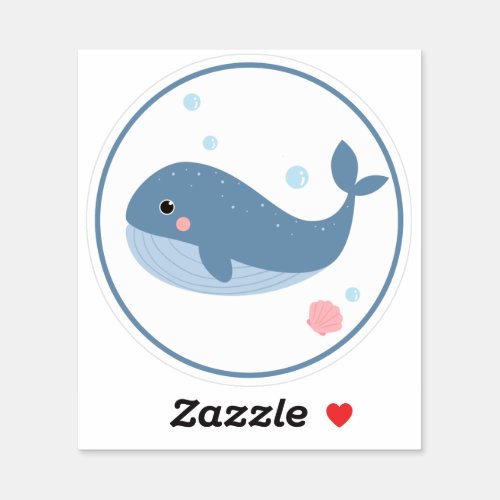 Cute Sea_life Whale Scrapbooking Sticker