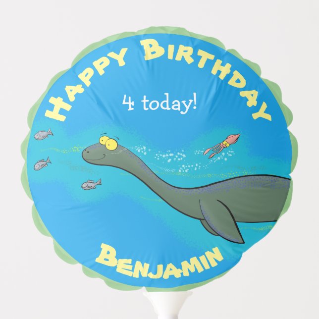 Cute sea monster cartoon illustration balloon (Front)