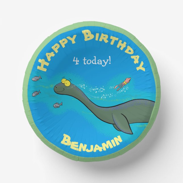Cute sea monster cartoon illustration paper bowls (Front)
