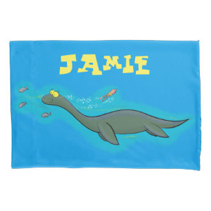 Cute sea monster cartoon pillow case