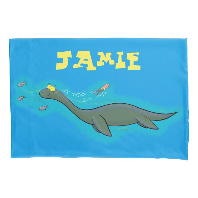 Cute sea monster cartoon pillow case (Front)