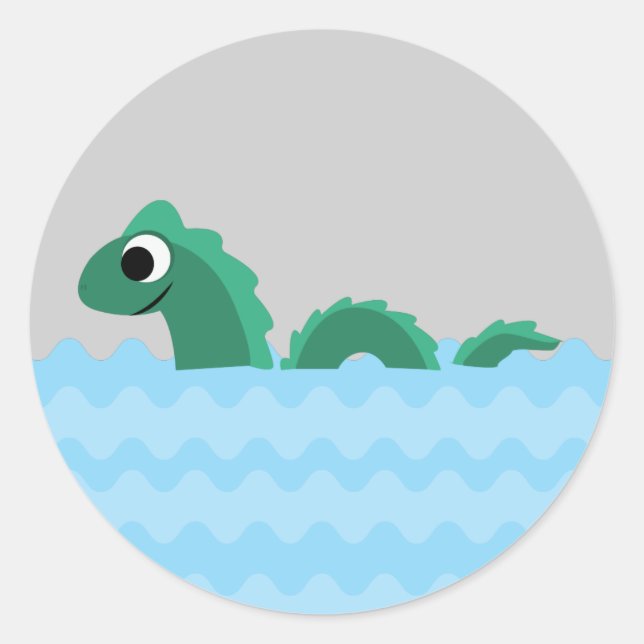 Cute Sea Monster Classic Round Sticker (Front)
