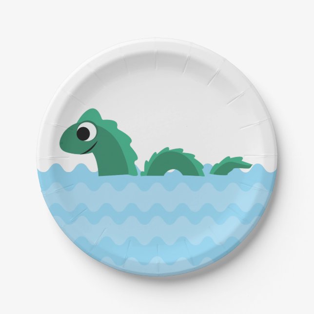 Cute Sea Monster Paper Plates (Front)